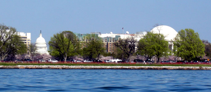Capitol and Jefferson Memorial from Kayak